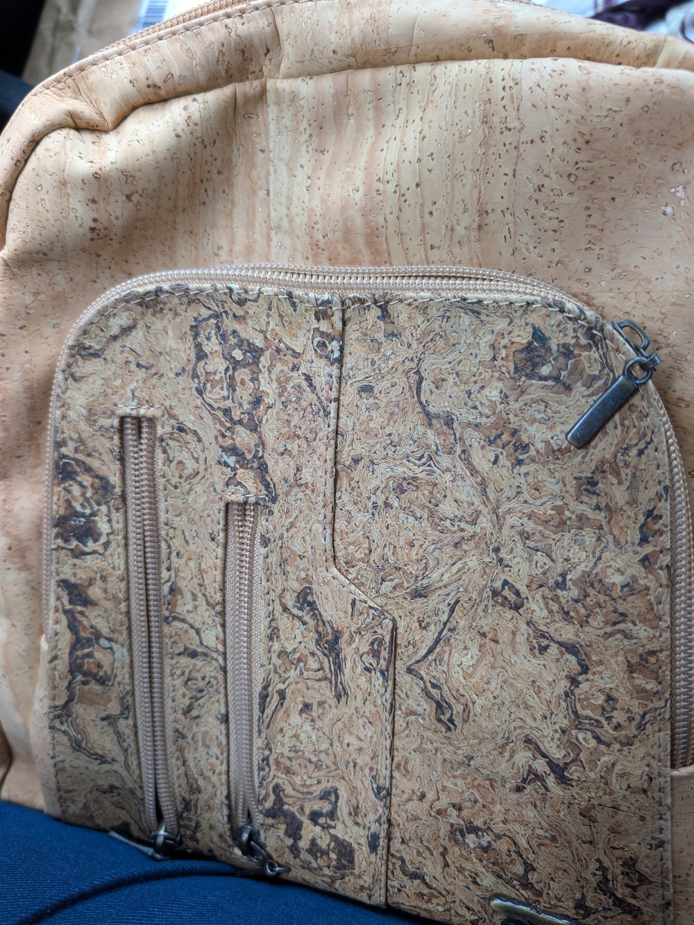 Natural Cork Tan Purse Backpack -Jn Cork New With Tags Originally 129.00